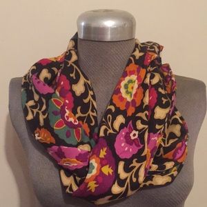 Vera Bradley Suzani Black Floral Scarf